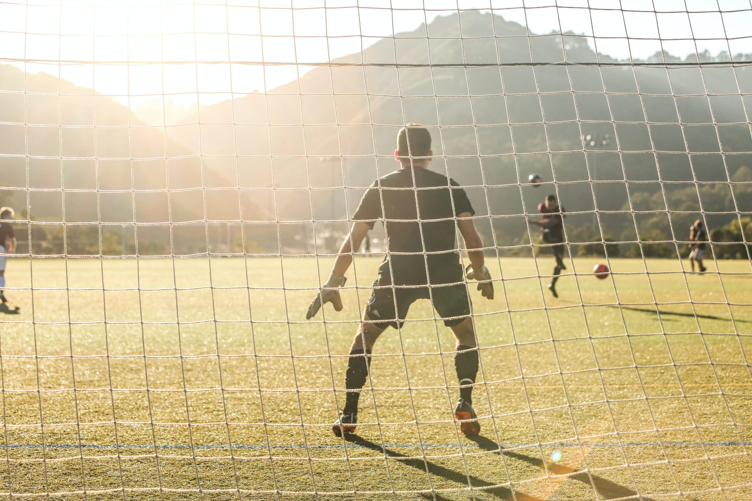 Torwart auf Fußballfeld